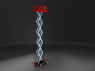 Scissor Lift - Game Ready PBR - 3 LODs 3D model