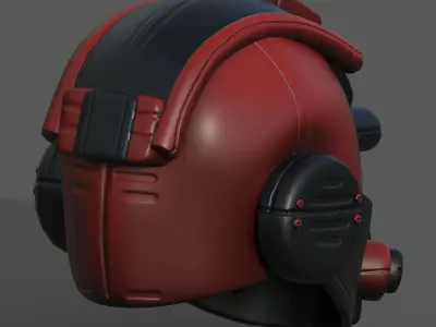 Helmet plastic scifi futuristic military combat  Low-poly 3D model
