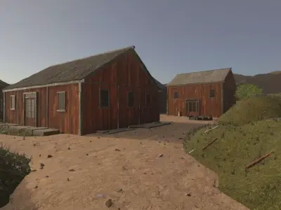Rustic Village In Rolling Hills 3D model