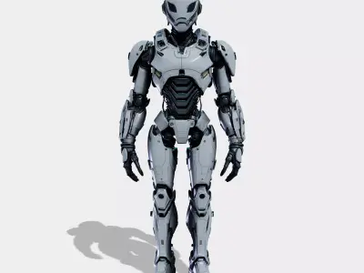 Humanoid Robot Character 7 Low-poly 3D model