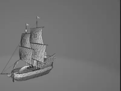 Pirate Ship 4 Low-poly 3D model