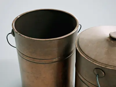 Galvanized Metal Bucket 3D model