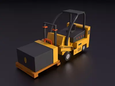 Gaming Low Poly Truck 3D model