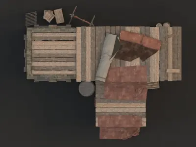 medieval market Low-poly 3D model buy