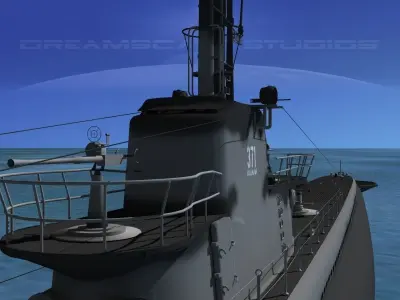 Balao Class Submarine SS298 USS Lionfish VHP 3D model