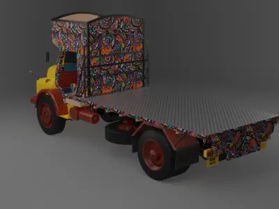 OLD INDIAN LORRY Low-poly 3D model