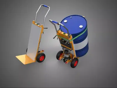ELECTRIC HANDTRUCK HAND TRUCK CART TROLLEY DOLLY OIL DRUM BARREL 3D model