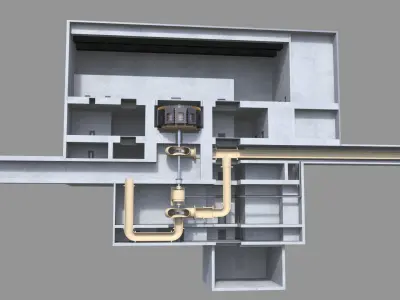 Pumped Storage Hydro Electric Power Plant 3D model