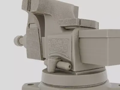 Heavy Duty Bench Vise for 3D print Free low-poly 3D model