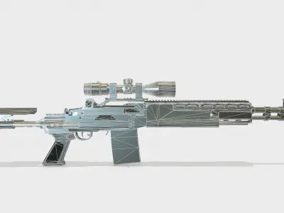 M14 EBR Low-poly 3D model