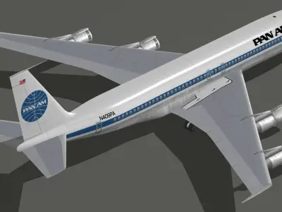 Boeing 707-300 Pan Am 1970s-1980s Livery 3D model