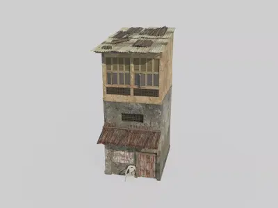 Slum apartment buildings 3D model