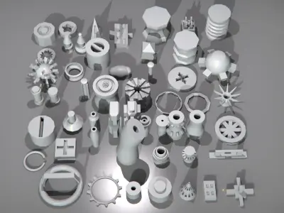 kitbash-small metal parts 3D model