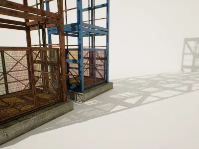 Industrial Elevator Modular Low-poly 3D model