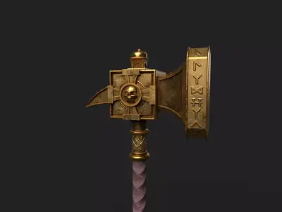 Karl Franz Warhammer Ghal Maraz Low-poly 3D model