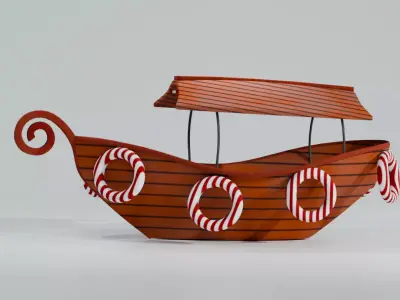 Boat High poly Free 3D model