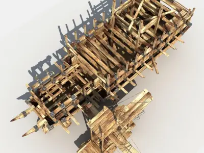 Ship is being Built 3D model