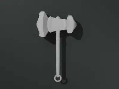 Fantasy hammer in minimalistic style 2 Free low-poly 3D model