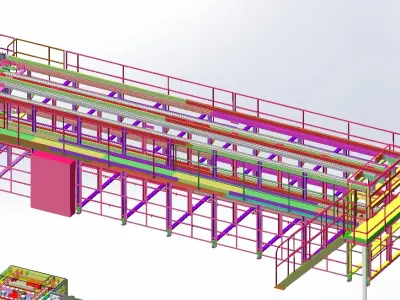 Car delivery final assembly line 3D model