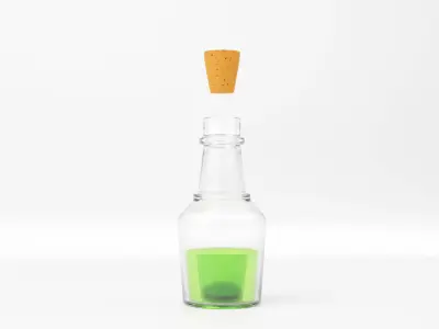 Magic Mixture Bottle Realistic Glass 3D model Low-poly 3D model