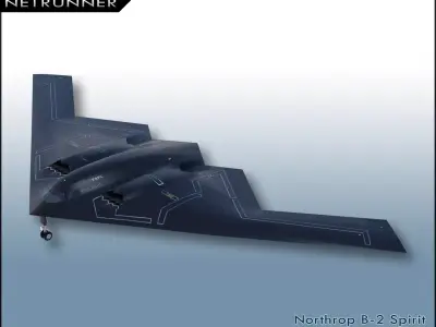 Northrop Grumman B-2 Spirit stealth bomber Low-poly 3D model
