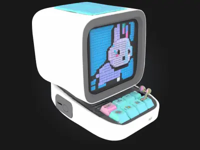 Pixel Bunny Monitor  Cute Meets Retro Pixel Aesthetics 3D model
