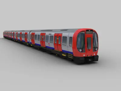 Tube Train Lowpoly  Low-poly 3D model