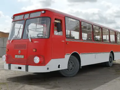 Bus LiAZ-677 Low-poly 3D model