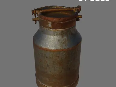 Rusty Metal Milk Churn 3D Model Low-poly 3D model