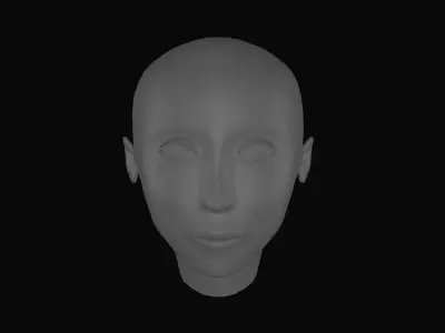 human head Low-poly 3D model