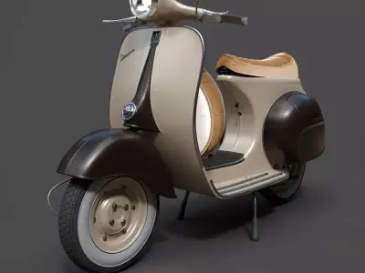 Vespa VNB 125 Classic Scooter - High-Poly 3D Model 3D model