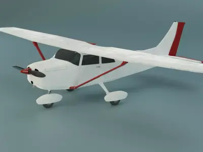 Cessna 172 3D model  Low-poly 3D model