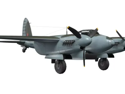 De Havilland Mosquito Low-poly 3D model purchase