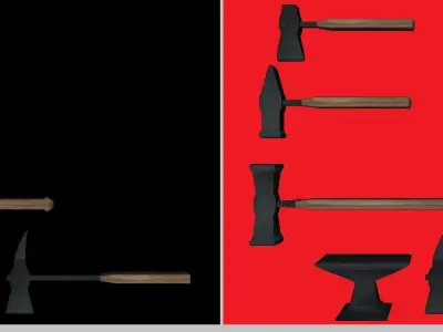 Tools pack Free low-poly 3D model