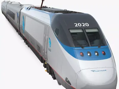 Amtrak Acela High-Speed Train 3D model