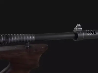 M1928A1 Thompson Submachine Gun Low-poly 3D model