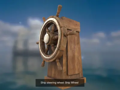 Ship steering wheel Ship Wheel 3D model Low-poly  3D Model Pack