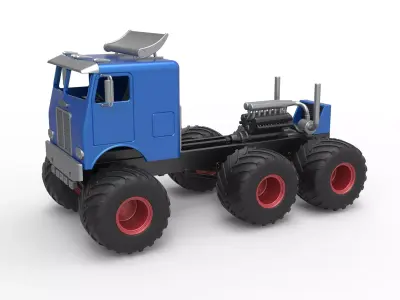 Monster truck 6x6 Scale 1 to 25 3D print model