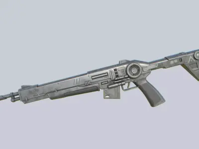 Scifi military gun Low-poly 3D model purchase