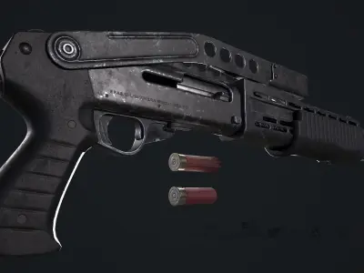 AAA Spas12 and Unity Camo shaders Low-poly 3D model