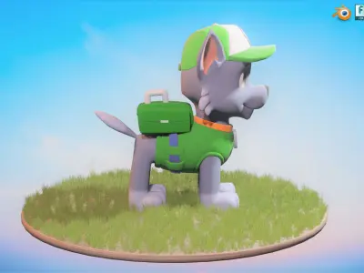Rocky Recycle Character Animated Rigged Low-poly 3D model