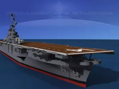 Ticonderoga Class Carrier CV-14 USS Ticonderoga 3D model