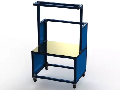 Industrial Aluminum Workstation 3D model