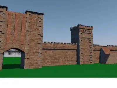 Medieval Castle Low-poly 3D model 5
