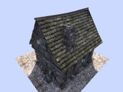 medieval cottage Low-poly 3D model