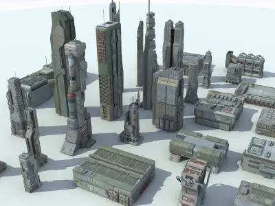 Sci-Fi City 31 HD Buildings 