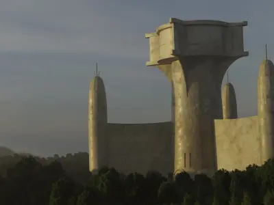 Jedi outpost Low-poly 3D model
