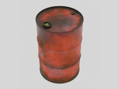 Steel barrel Low-poly 3D model