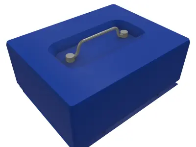 Metal Lock Box Low-poly 3D model