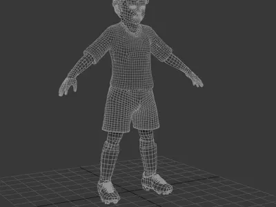 Youth Boy Soccer Player Rigged Character 3D model